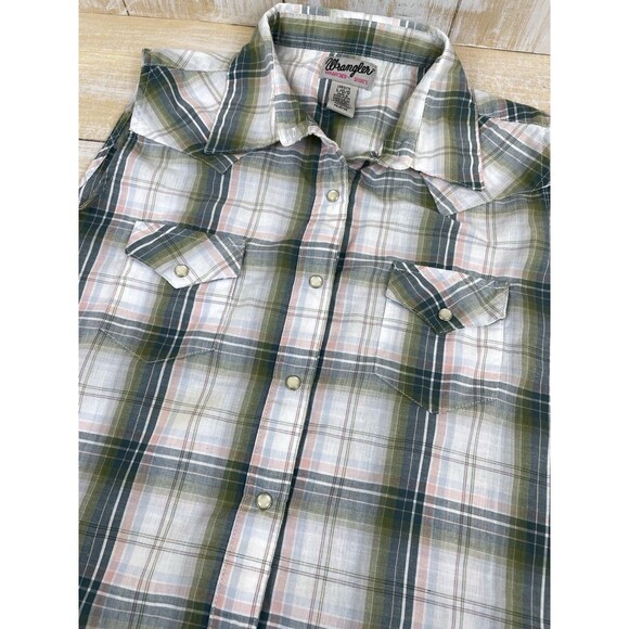 Wrangler Wrancher Women's L Sleeveless Shirt Pearl Snap Up Western Top Cowgirl - Picture 7 of 9